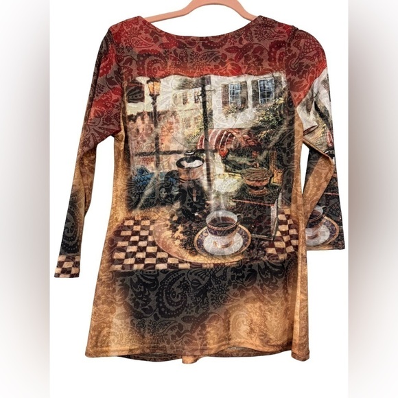 Impulse California Bistro Print Top size Small - Picture 2 of 6